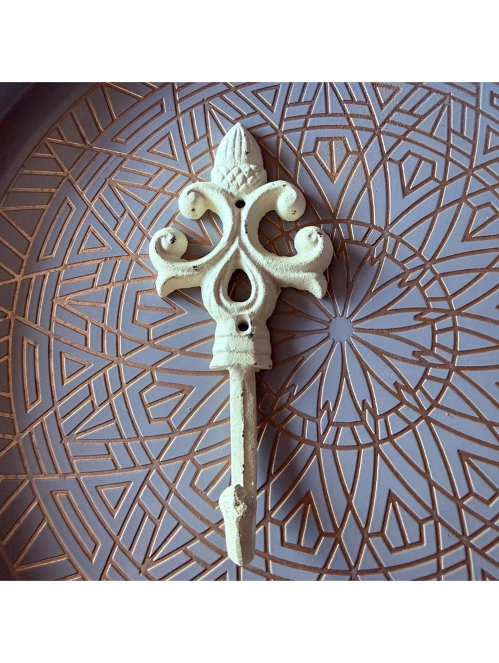 Fleur de lis shabby chic wall hook
